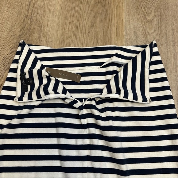 NWT J. Crew Navy and White Striped Midi Pencil Skirt - Picture 4 of 9